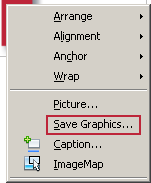 Context menu to save internal graphic